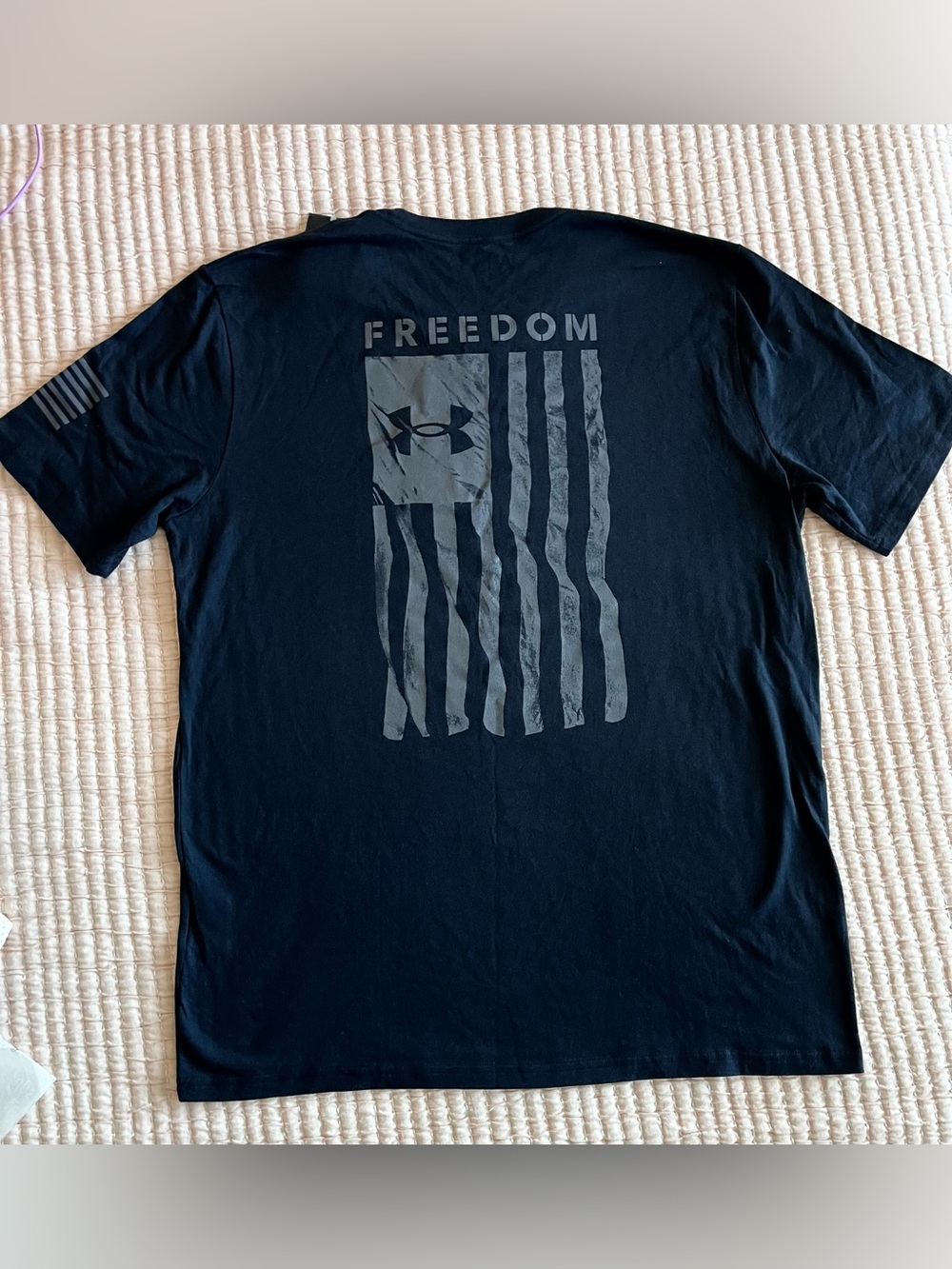 New Under Armour Black Freedom Black Short Sleeve tee t shirt size large - Picture 4 of 7